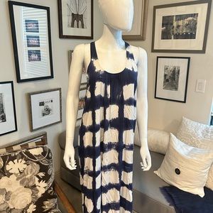 Splendid Blue and White Window Pane Tank Dress.